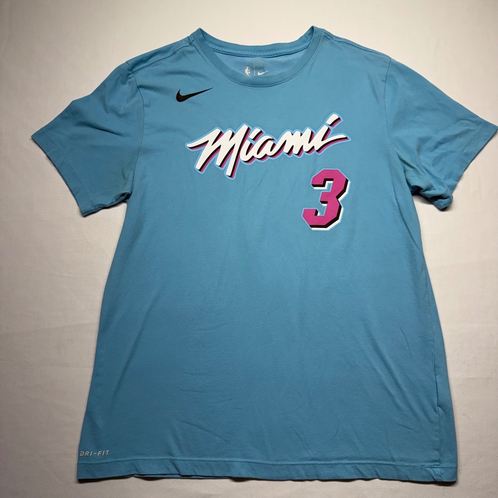 Nike Miami Heat Wade Vice City T-Shirt M Blue Mens NBAโ Basketball Jersey Tee
